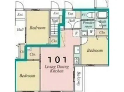 ロワジール西ヶ原(2LDK/1階)の間取り写真