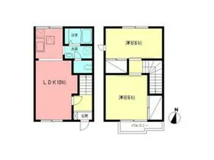 カフェホワイトA(2LDK)の間取り写真