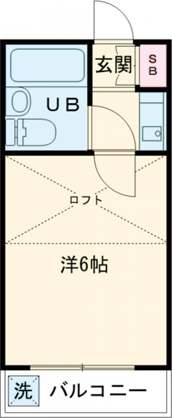 ツインハウスA(1K/2階)の間取り写真