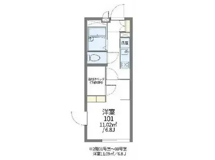 レオパレスプリマベーラ荻窪(1K/1階)の間取り写真