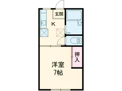 平成ハイツ(1K/1階)の間取り写真