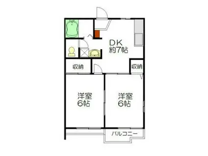 フローレンス香山(2DK/2階)の間取り写真