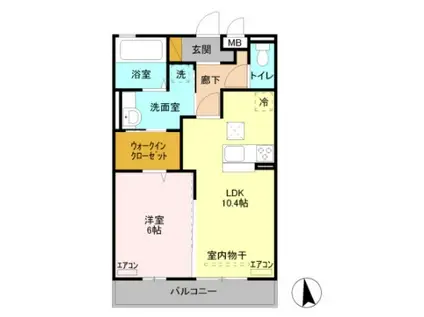 高崎線 熊谷駅 徒歩24分 3階建 築12年(1LDK/1階)の間取り写真