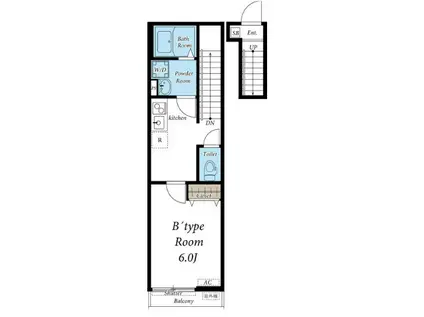 リブリ・VERDEMARE(1K/2階)の間取り写真