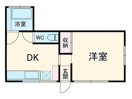 ヒルサイド横浜山手(1DK/1階)の間取り写真