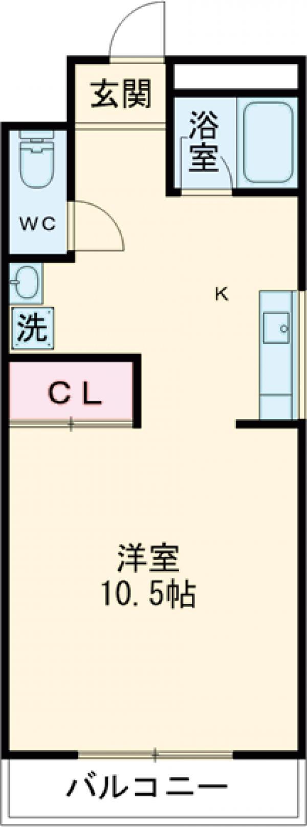 クオリティマンションK・K(1K/1階)の間取り写真