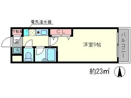 サンハウス御池(1K/4階)の間取り写真
