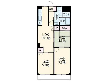 プラザ・ディア(3LDK/2階)の間取り写真