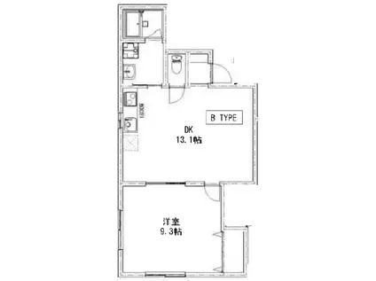 エスポワール(1LDK/2階)の間取り写真