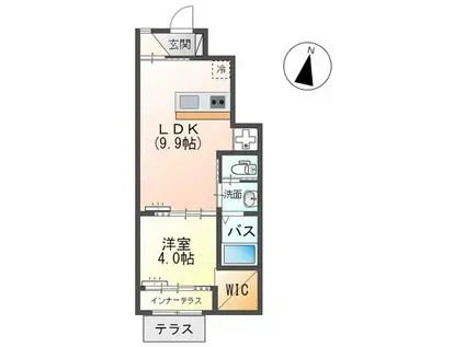 ナチュラル タクト(1LDK/1階)の間取り写真