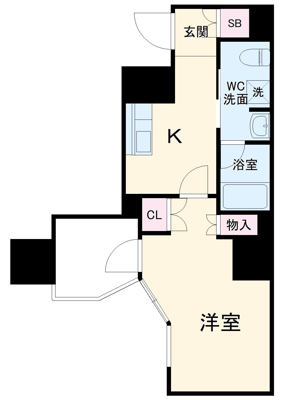 GRANDREVE横濱1(1K/9階)の間取り写真