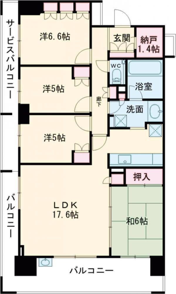 デライトシティブレスコート(4LDK/2階)の間取り写真