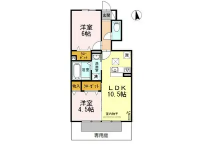 セジュール10 B棟(2LDK/1階)の間取り写真