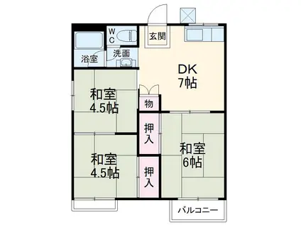 メゾン長良(3DK/2階)の間取り写真