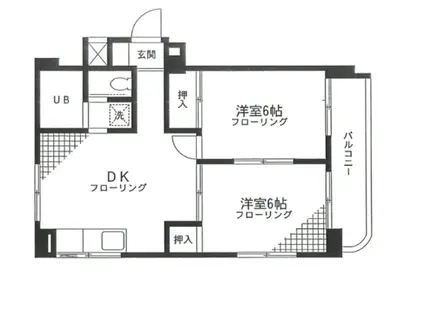 アムール藤が丘(2DK/3階)の間取り写真