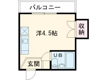 クオリアビル(ワンルーム/2階)の間取り写真