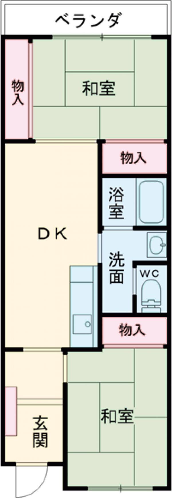 マンション青葉(2DK/3階)の間取り写真