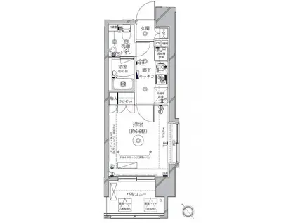クレイシア新大塚(1K/5階)の間取り写真