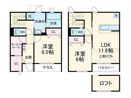 グラン・パール(2LDK)の間取り写真