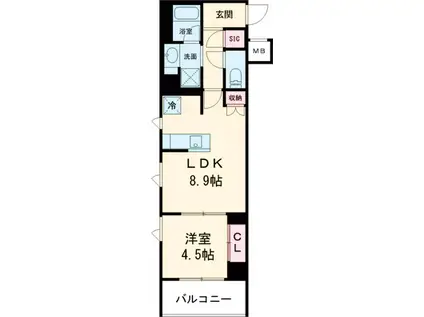 BRILLIA IST 洗足池の杜(1LDK/3階)の間取り写真