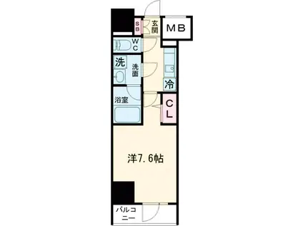 ディアレイシャス西武柳沢(1K/5階)の間取り写真