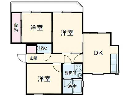 ニューあけぼのハイツ(3DK/3階)の間取り写真