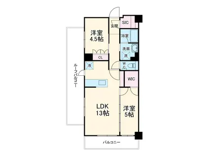 デュオステージ浦和岸町(2LDK/5階)の間取り写真