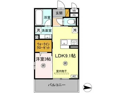 C&A-Ⅰ(1LDK/1階)の間取り写真