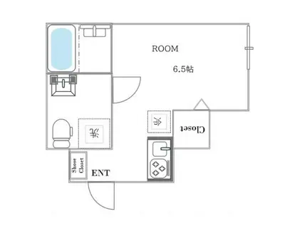 BESTRESIDENCE綾瀬(ワンルーム/1階)の間取り写真