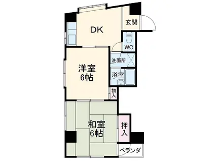 メゾン木村(2DK/4階)の間取り写真