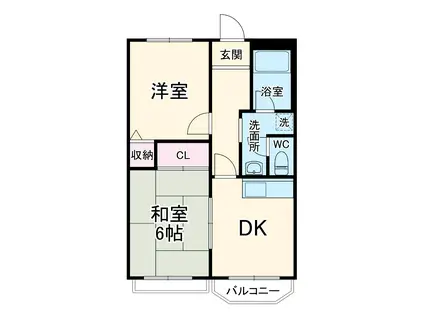 グリーンヴィラ(2K/1階)の間取り写真