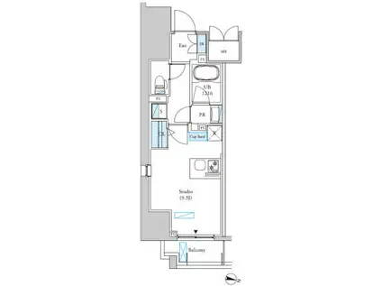 ロイジェントパークス千葉中央(ワンルーム/9階)の間取り写真