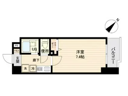 ザ・レジデンス行徳Ⅱ(1K/2階)の間取り写真