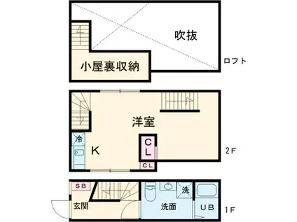 GREEN TERRACE 2(1K/1階)の間取り写真