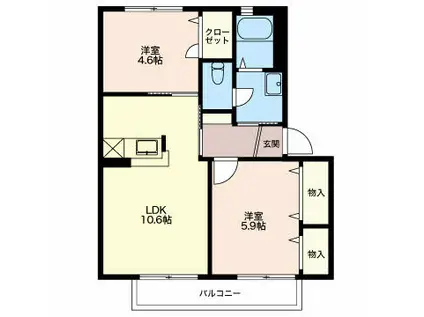 メゾンド・グレースⅠ(2LDK/2階)の間取り写真