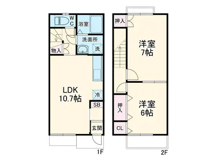 La・Vegiebulle竹の山(2LDK)の間取り写真