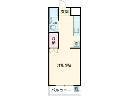 中葛西ロイヤルハイツ3(ワンルーム/2階)の間取り写真