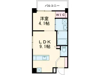 ウィル久茂地(1LDK/7階)の間取り写真