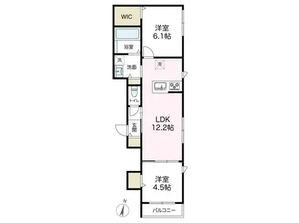 アズコンフォート(2LDK/2階)の間取り写真