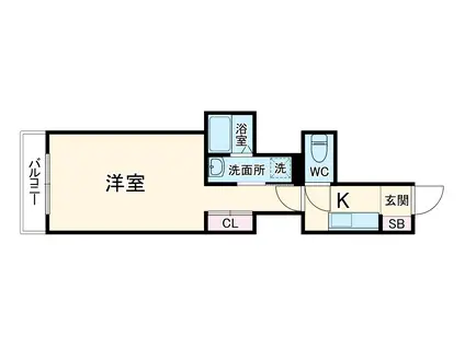 セブンスヘヴン黒門三条(1K/3階)の間取り写真