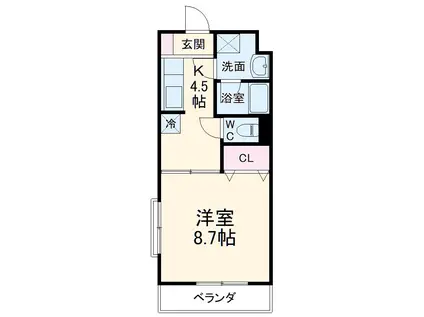 トゥールモンド(1K/3階)の間取り写真