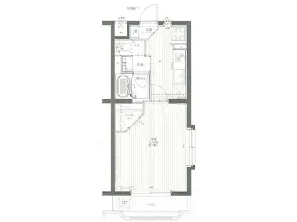 グリーンハイム(1DK/3階)の間取り写真