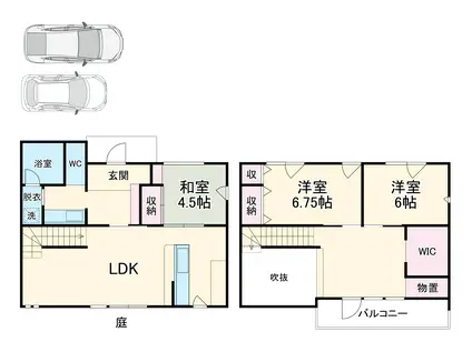 東海道本線 藤枝駅 徒歩20分 2階建 築2年(3LDK)の間取り写真