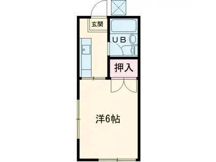 岡村ハイツ(1K/1階)の間取り写真