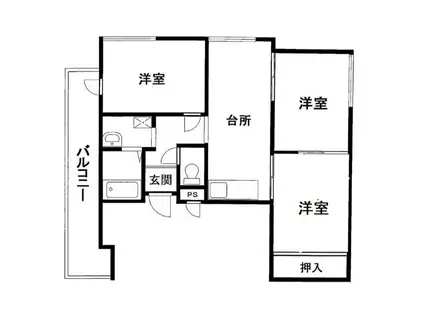 メゾンウエスト(3LDK/6階)の間取り写真