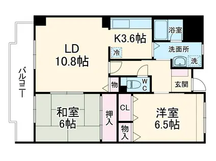 ハーモニーコート西緑丘(2LDK/3階)の間取り写真