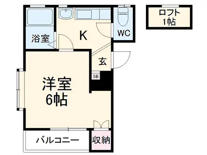 アドミラブール・F(1K/1階)の間取り写真