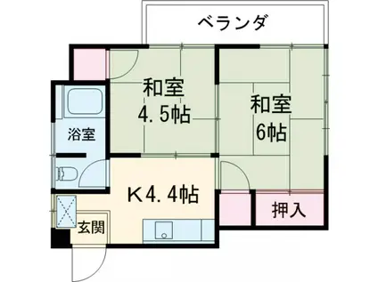 マロードテルミ(2K/2階)の間取り写真