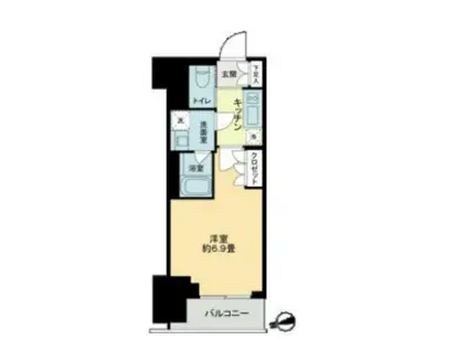 ザ・ライオンズフォーシア鶴見(1K/5階)の間取り写真