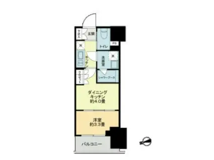 ザ・ライオンズフォーシア鶴見(1DK/5階)の間取り写真